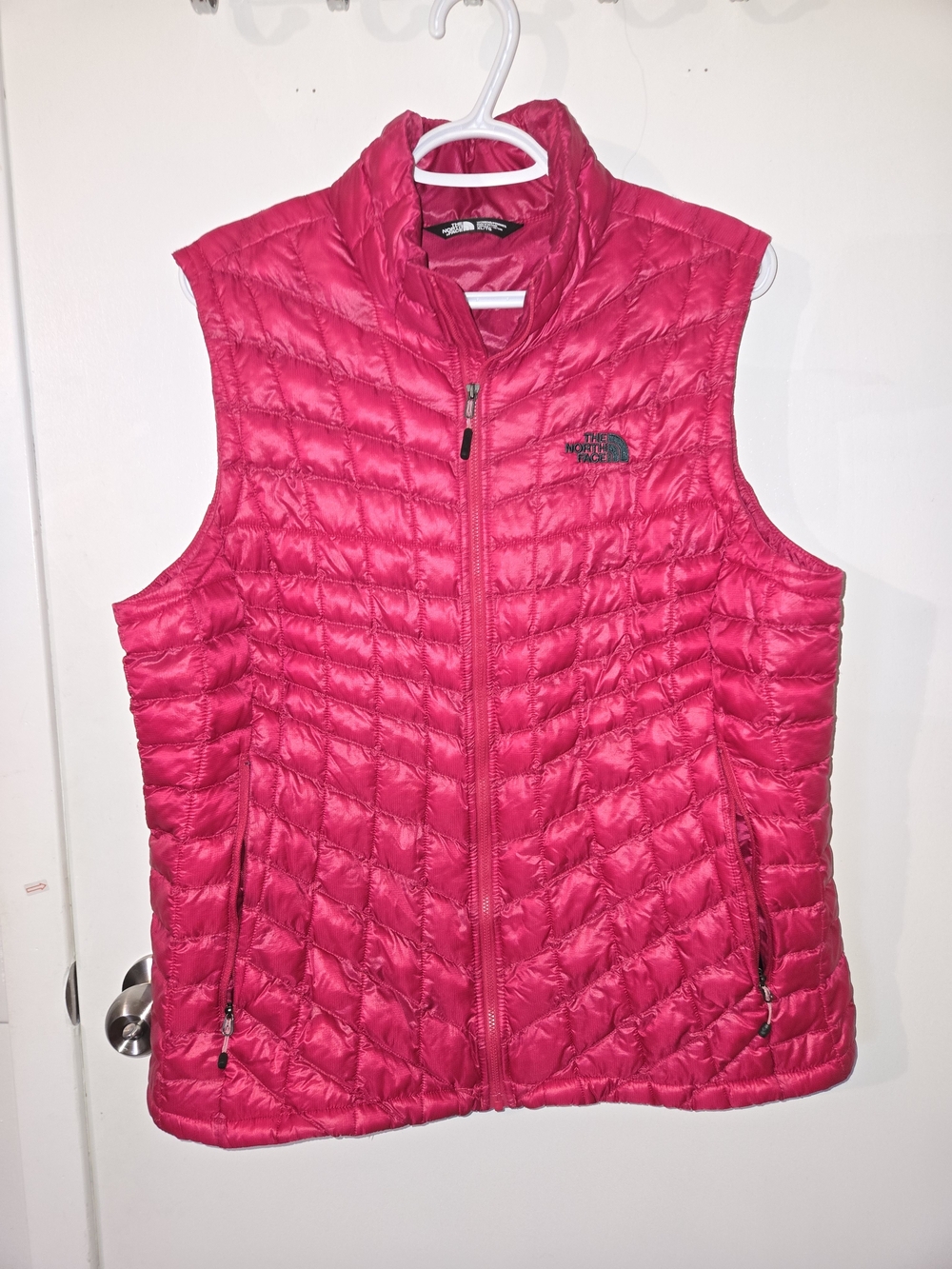 The North Face Women's Hot Pink Quilted Down-Style Vest